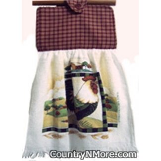 country rooster oven door towel