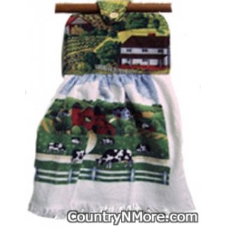 cow country oven door towel