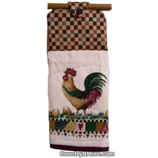 rooster oven door towel