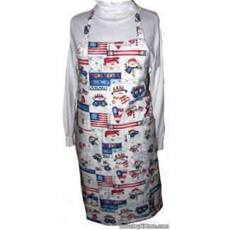 patriotic snowman bbq apron