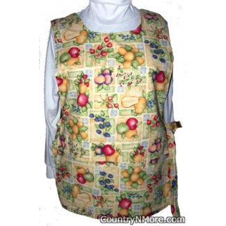 denim fruit reversible cobbler apron