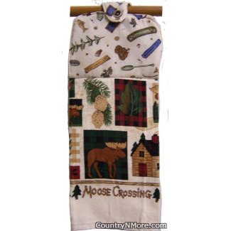 moose crossing oven door towel