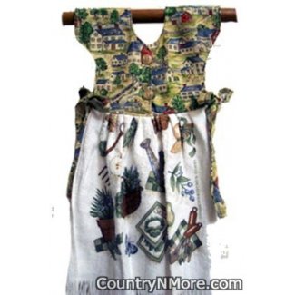 garden country scene oven door dress