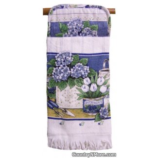 hydrangea potholder oven door towel