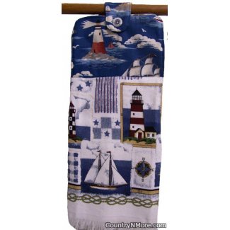 lighthouse sailboat oven door towel 258