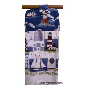 lighthouse sailboat oven door towel 259