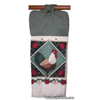 rooster apple oven door towel 253