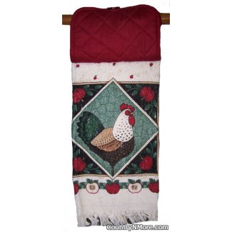 rooster potholder oven door towel