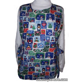 peace earth christmas reversible cobbler apron