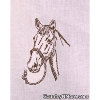 embroidered brown horse kitchen tea towel