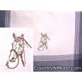 embroidered brown horse kitchen tea towel