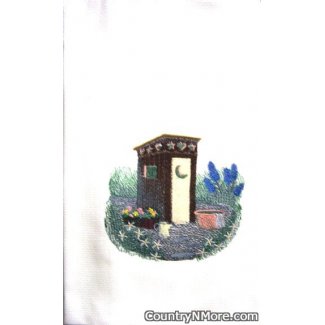 embroidered outhouse kitchen towel