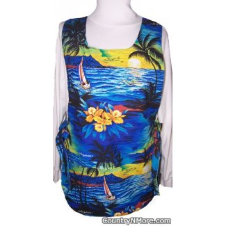 hawaiian tropical fish cobbler apron