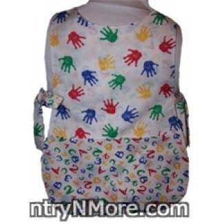 hand prints alphabet reversible cobbler apron