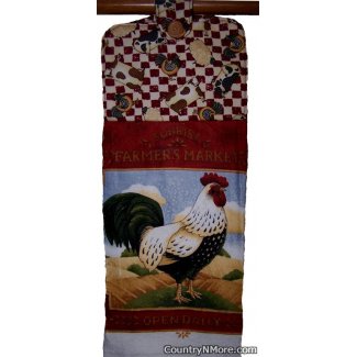 farmers market rooster oven door towel