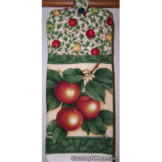 fresh country apples oven door towel