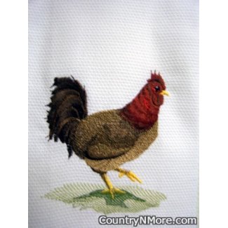 embroidered fashion rooster kitchen towel