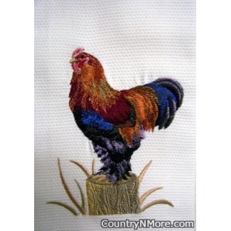 embroidered partridge brahma rooster towel