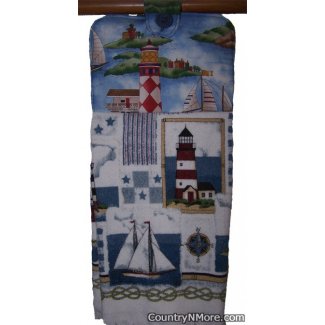 lighthouse sailboat oven door towel 490