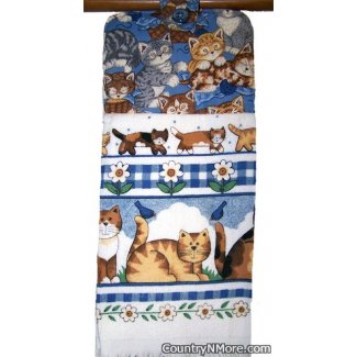 cute kitten cat oven door towel