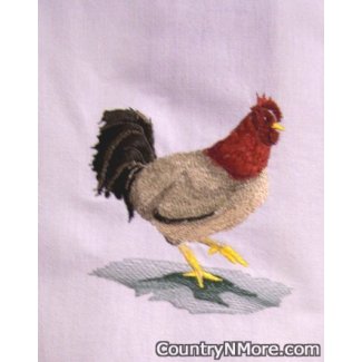 embroidered fashion rooster tea towel 522