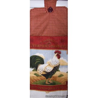 farmers market rooster oven door towel 533