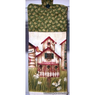 home sweet birdhouse oven door towel