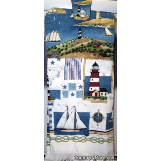 lighthouse sailboat oven door towel 549