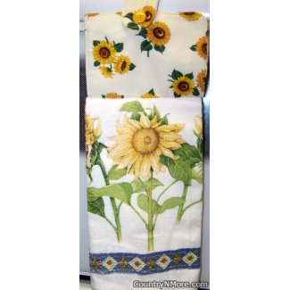 lovely sunflower oven door towel