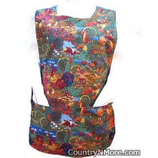 fall farm rooster cobbler apron