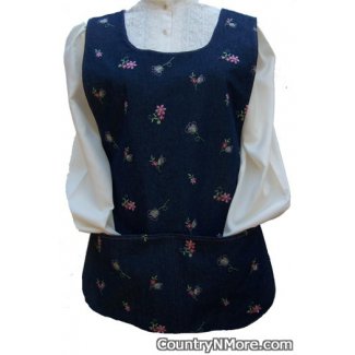 embroidered butterflies flowers cobbler apron