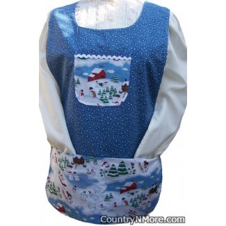 fun snow snowman cobbler apron