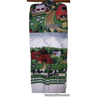 cows sheep oven door towel