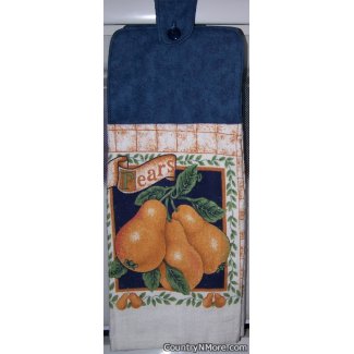 delicious pears oven door towel