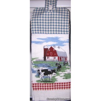 dairy farm cow oven door towel