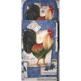 gorgeous rooster potholder oven door towel