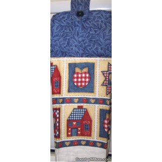 country house apple flower oven door towel