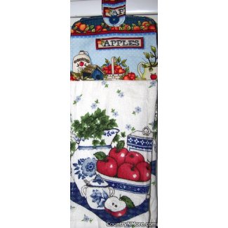 delicious red apples oven door towel