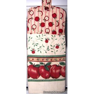 delicious red apple oven door towel