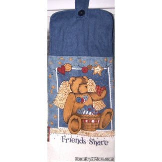 friends share angel bear oven door towel