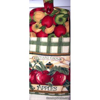 orchard grown apple oven door towel