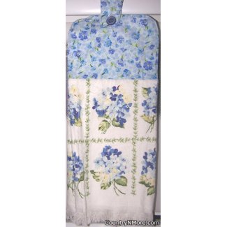 pretty blue flower oven door towel