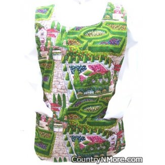 english garden flower cobbler apron