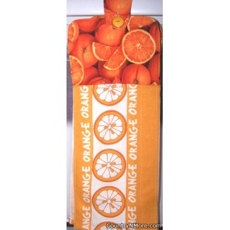 fresh sweet oranges oven door towel