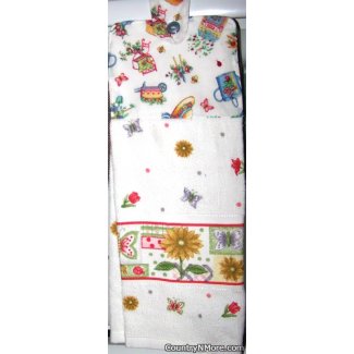 garden butterflies flowers essentials oven door towel