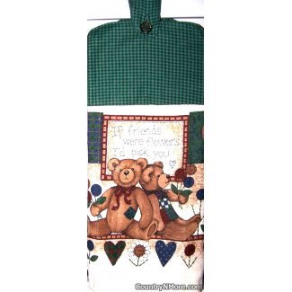 friends flowers oven door towel