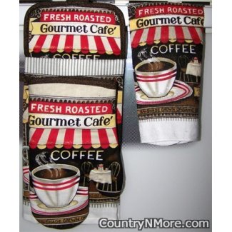 fresh roasted gourmet coffee potholder oven door set