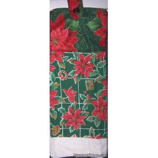 holiday poinsettia christmas oven door towel