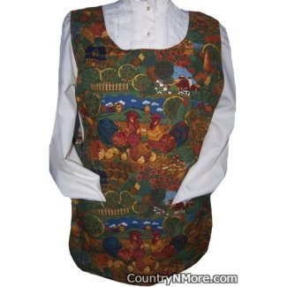 fall farm life rooster cobbler apron