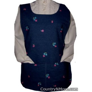 embroidered flower denim cobbler apron